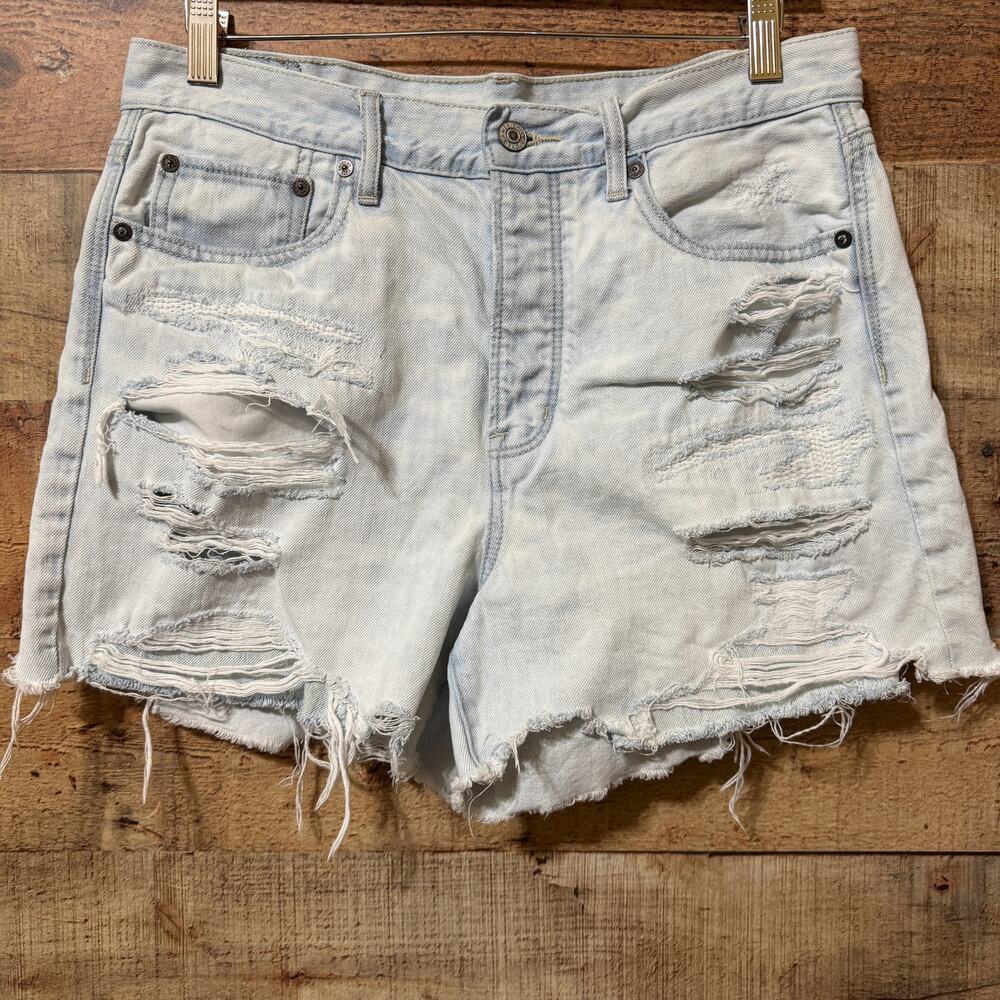 American Eagle High Rise Button Fly Denim Shorts Size 10